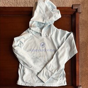 Girl’s Vineyard Vines Pale Blue Logo Hoodie